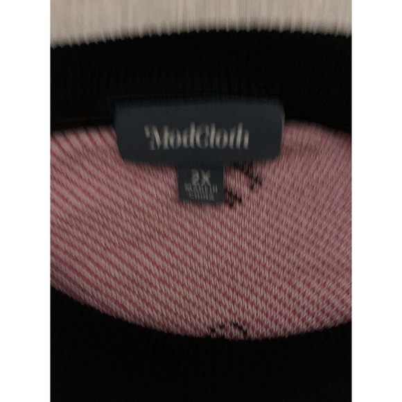 ModCloth I Love You Black Crew Neck Sweater 3/4 Sleeve Texture Knit Size 2X - Picture 4 of 5